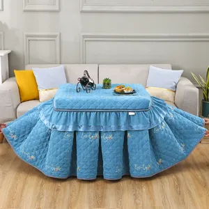 Thickened quilted electric heating table cover square winter warmer table cloth skirted