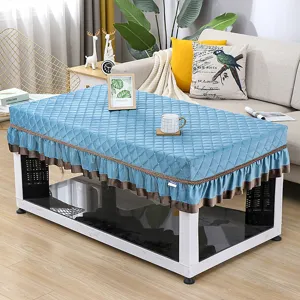 Thickened quilted heating table cover for rectangular tea table winter warm home decor textile