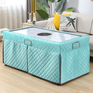 Thickened quilted electric heating table cover rectangular winter warm tea table cover