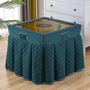 Thickened quilted warm mahjong table cover winter fireplace dust cover home textile