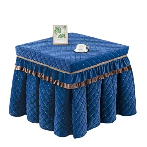 Thickened warm square mahjong table cover European style winter thermal tablecloth fabric
