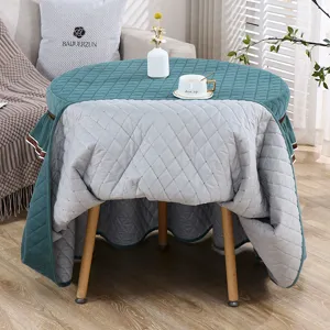 Ronde verwarming tafelhoes gewatteerd fleece verdikt salontafel tafelkleed stijlvol interieur