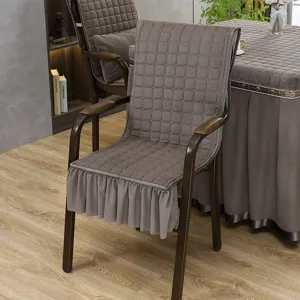 Gesteppte Stuhlbezug Kissen Set dunkelbraun Cord Stil Esszimmer Möbel Schutzhülle 1Stk