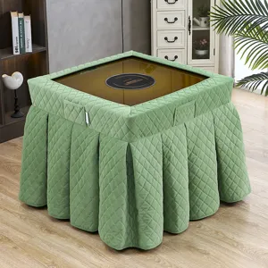 Tetragoni karapete elektriki thermainomeni trapeziou prasini plush gia xeimona