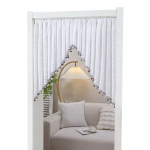 White lace door curtain French vintage short curtain for bedroom divider room decor