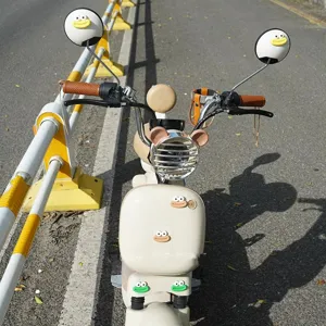 Cute electric scooter decorative accessories big mouth monster stickers and mirror set