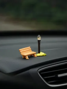 Kleine Auto Armaturenbrett Ornament süße Straßenlaterne Bank Harz Dekoration Interieur
