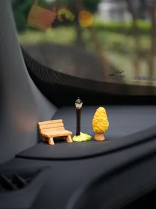 Miniatur Straßenlaterne Bank Baum Ornament für Auto Armaturenbrett Innenraum Detail