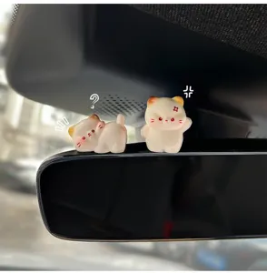 Niedliche Auto Rückspiegel Dekoration, lustige Cartoon Katzen Harz Armaturenbrett Interieur Figuren.