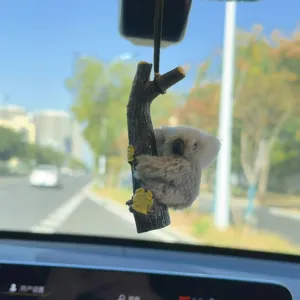 Cute koala car hanging ornament, creative rearview mirror pendant for interior decoration and charm.
