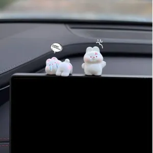 Süße Auto Armaturenbrett Dekoration Harz Kaninchen Figur lustiges Cartoon Auto Interieur Zubehör