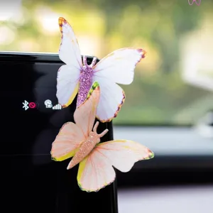 Cute car butterfly dashboard ornament, sparkling spring shaking cute interior decor.
