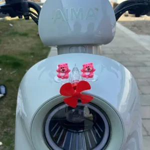 Decorazione per elica da moto eolica con simpatici orsetti rosa, decorazione per auto LED luminosa