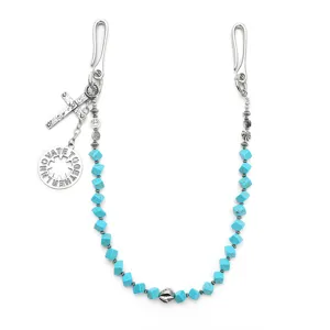 Chaîne de Taille en Métal Croix Hip Hop Rétro Punk Rock Chaîne de Pantalon Avec Perles Turquoise Pour Hommes Femmes Bijoux