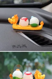 Chinese style dragon boat car dashboard ornament cute figurine interior decor gift for women