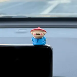 Cute cartoon dog car dashboard ornament, miniature resin figure desk decoration.