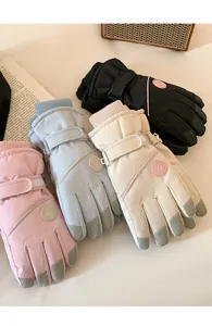 Winter warm thick cycling ski gloves touchscreen fleece lined windproof outdoor thermal hand wear details