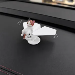 Auto Armaturenbrett Ornament Rotierendes Flugzeug Süße Katze Minimalistische Figur Trägheit Schaukel Auto Mittelkonsole Innendekoration