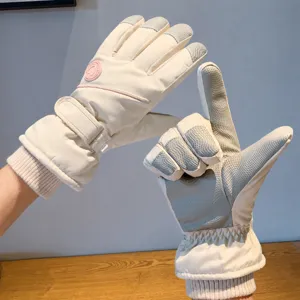 Women's Winter Thermal Cycling Gloves Thickened Fleece Lined Windproof Waterproof Touch Screen Cold Weather Ski Gloves