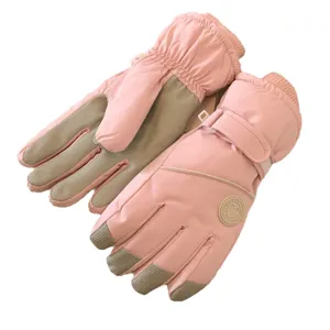Winter warm ski gloves for women and men, thickened windproof cycling gloves with fleece lining.