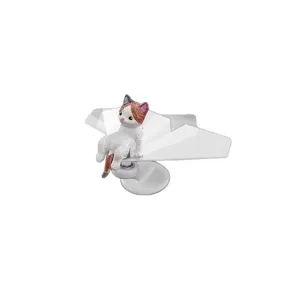 Niedliches rotierendes Flugzeug Auto Ornament mit einer Katzenfigur fur Armaturenbrett