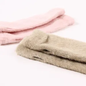 Morbidi guanti di peluche mezza dita da donna inverno caldi scaldabraccia morbidi cari