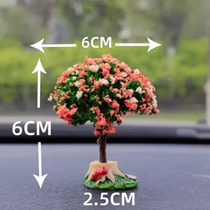 Albero in miniatura per cruscotto auto, decorazione paesaggistica con piante artificiali.