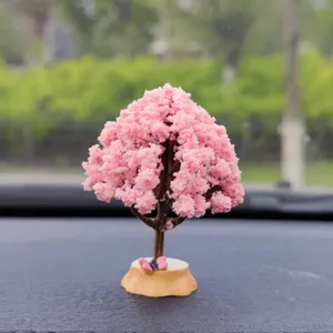 Mini albero di ciliegio decorazione cruscotto auto ornamento simpatico rosa paesaggio in miniatura