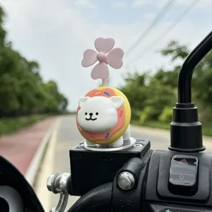 Cute little dog car dashboard decoration with a mini windmill for motorcycles and bikes.
