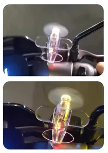 Wind powered airplane LED ambient light for motorcycle electric bike decoration ornament