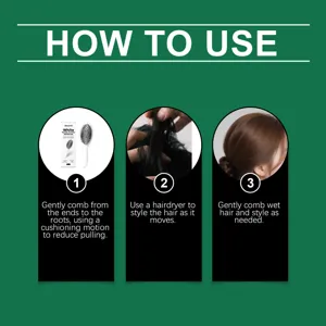 Detailed instruction guide showing how to use the cushion hairbrush for smooth and manageable hair.