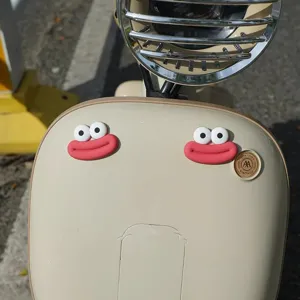 Cute big mouth monster electric scooter sticker accessory 3D eyes lips funny vehicle decor