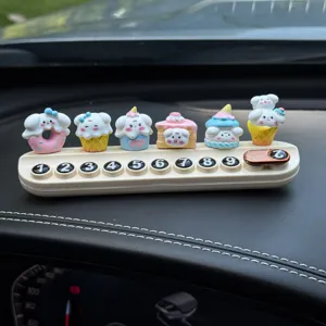 Simpatica carta di parcheggio temporaneo auto con dolci cuccioli, decorazione cruscotto.