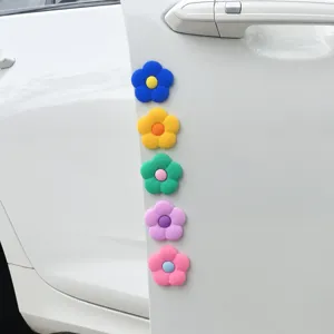 Pegatinas anti-colisión de puerta de coche de flor colorida protector contra arañazos