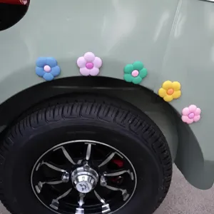 Adhesivo anti-colisión flor dopamina para protector de paso de rueda de triciclo