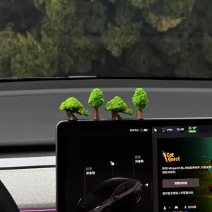 Miniature tree car ornaments dashboard cute plant decoration set for auto interior