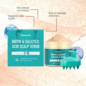 GleamXi salicylic acid scalp scrub for gentle exfoliation, hair root strengthening and dandruff.