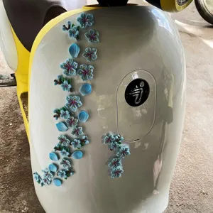 Autocollant décoratif 3D fleur de prunier pour scooter électrique accessoire anti-rayures