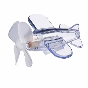 White wind-powered airplane car ornament, LED luminous vehicle interior decor light piece.