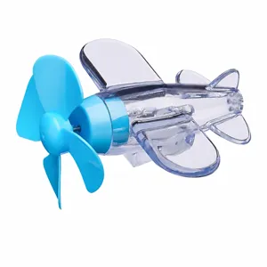 Transparent blue wind-powered airplane LED light car ornament decorative accessory