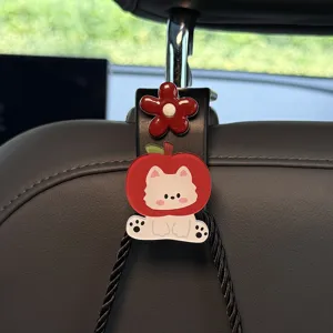 Niedlicher Auto Kopfstützen Haken mit Cartoon Hund Design, multifunktionaler Rücksitz Organizer.