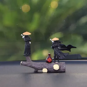 Chinesischer Traditioneller Stil Schwertkämpfer Figur Auto Armaturenbrett Ornament PVC Kampfkunst Miniatur Tischdekor
