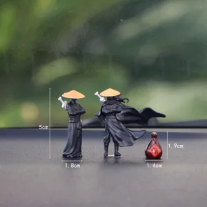 Chinesische antike Schwertkämpfer Miniatur Figuren Set für Auto Armaturenbrett und Dekoration.