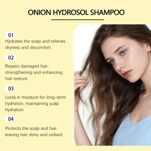 Zwiebel Hydrolat Shampoo Detail mit Kopfhaut Feuchtigkeit und Haarpflege fuer gesundes Haar.