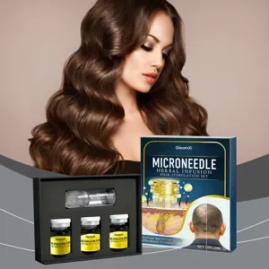 Set di Siero di Essenza per la Crescita dei Capelli a Rullo di Erbe Trattamento Nutriente per la Cura del Cuoio Capelluto con Rullo a Microaghi
