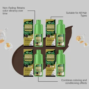 GleamXi Pflanzen Blasen Haarfärbe Shampoo Detailansicht mit verschiedenen Farboptionen.
