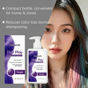 GleamXi Hair Play μωβ σαμπουάν προστασίας χρώματος 100g, απαλή φόρμουλα για μαλλιά.