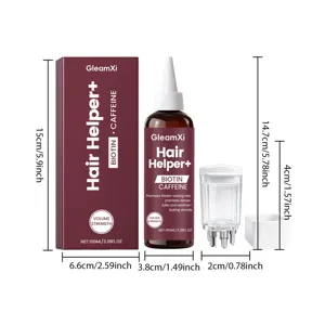 Set de serum capillaire GleamXi avec biotine, cafeine, masseur de cuir chevelu et 100ml.