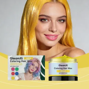GleamXi gelbe temporäre Haarfärbewachs 100g, leicht auswaschbare Stylingcreme für Party Look.