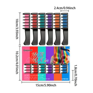 Temporäres Haarkreide-Kamm-Set mit bunten Farben für schnelles Styling und einfache Anwendung.